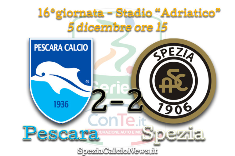 Pescara-Spezia: 2-2 Buona sorte e tanta voglia di invertire la rotta