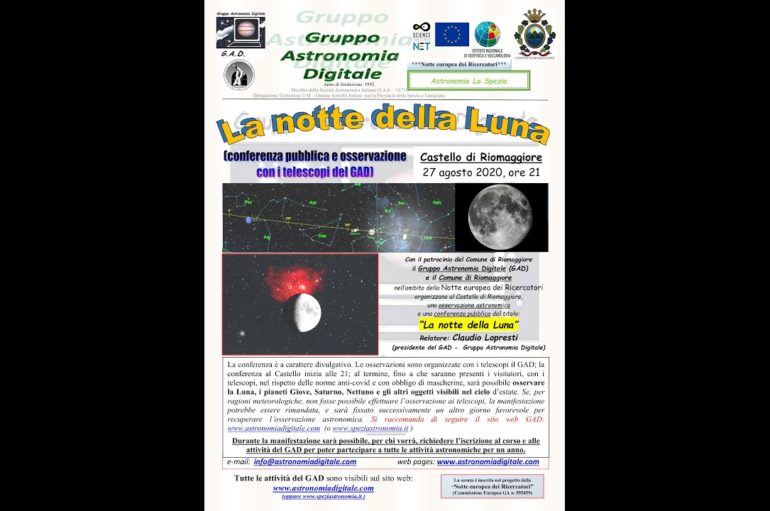 Astronomia, serata a Riomaggiore con il GAD